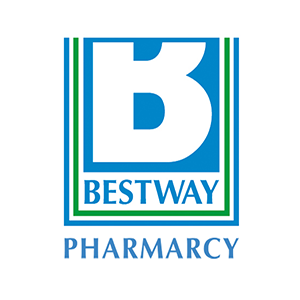Bestway Pharmarcy logo with a stylized B in blue and green borders.